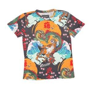 Reason Clothing Men's Dragon and Tiger All Over Print Graphic T-Shirt
